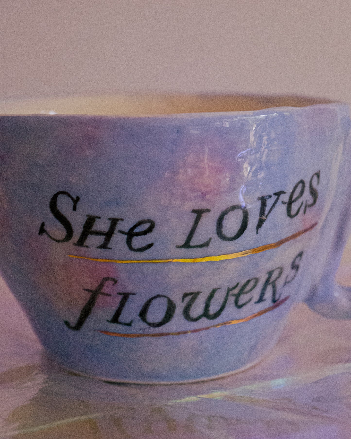Tasse "she loves flowers".