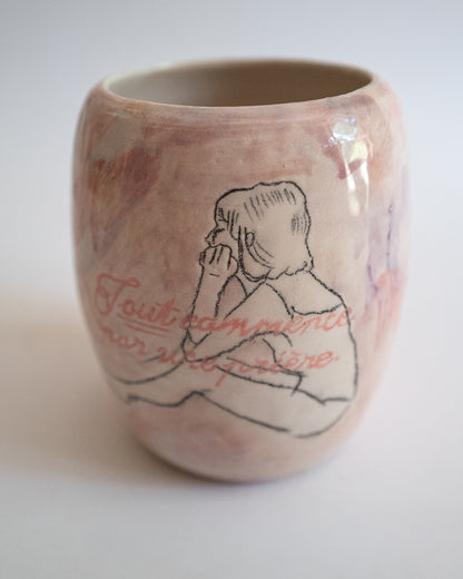 Vase "Tout commence par une prière".