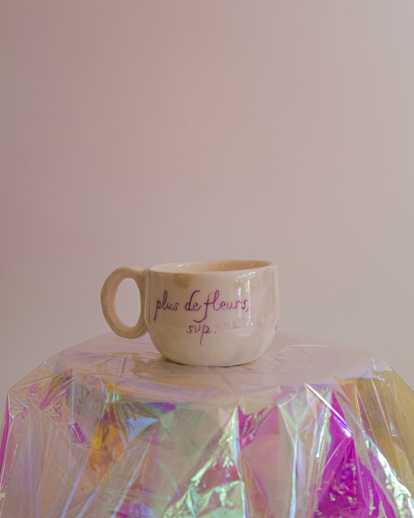 Tasse "plus de fleurs svp".