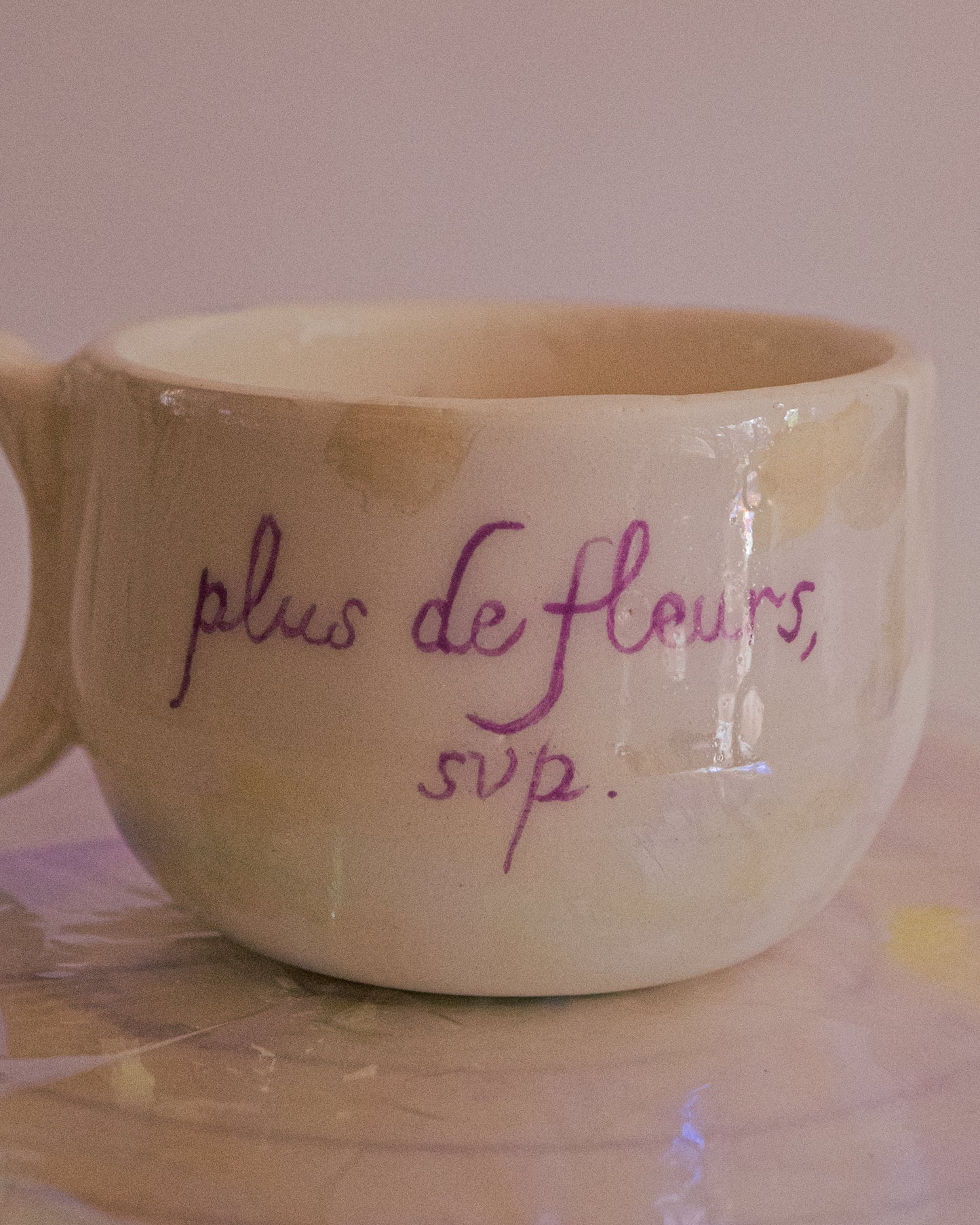 Tasse "plus de fleurs svp".