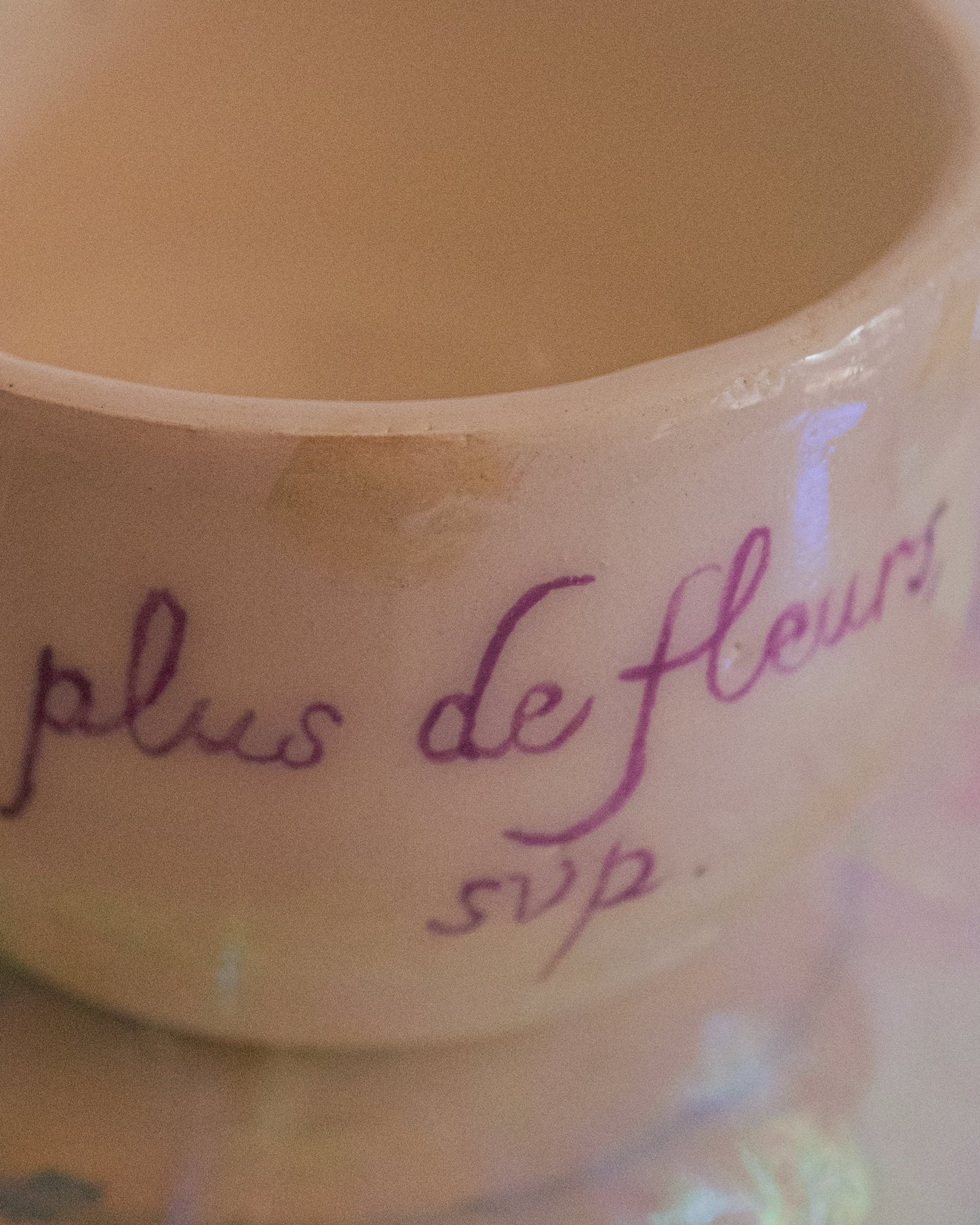 Tasse "plus de fleurs svp".