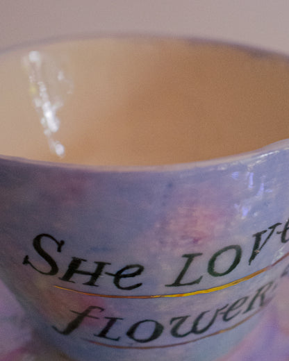 Tasse "she loves flowers".